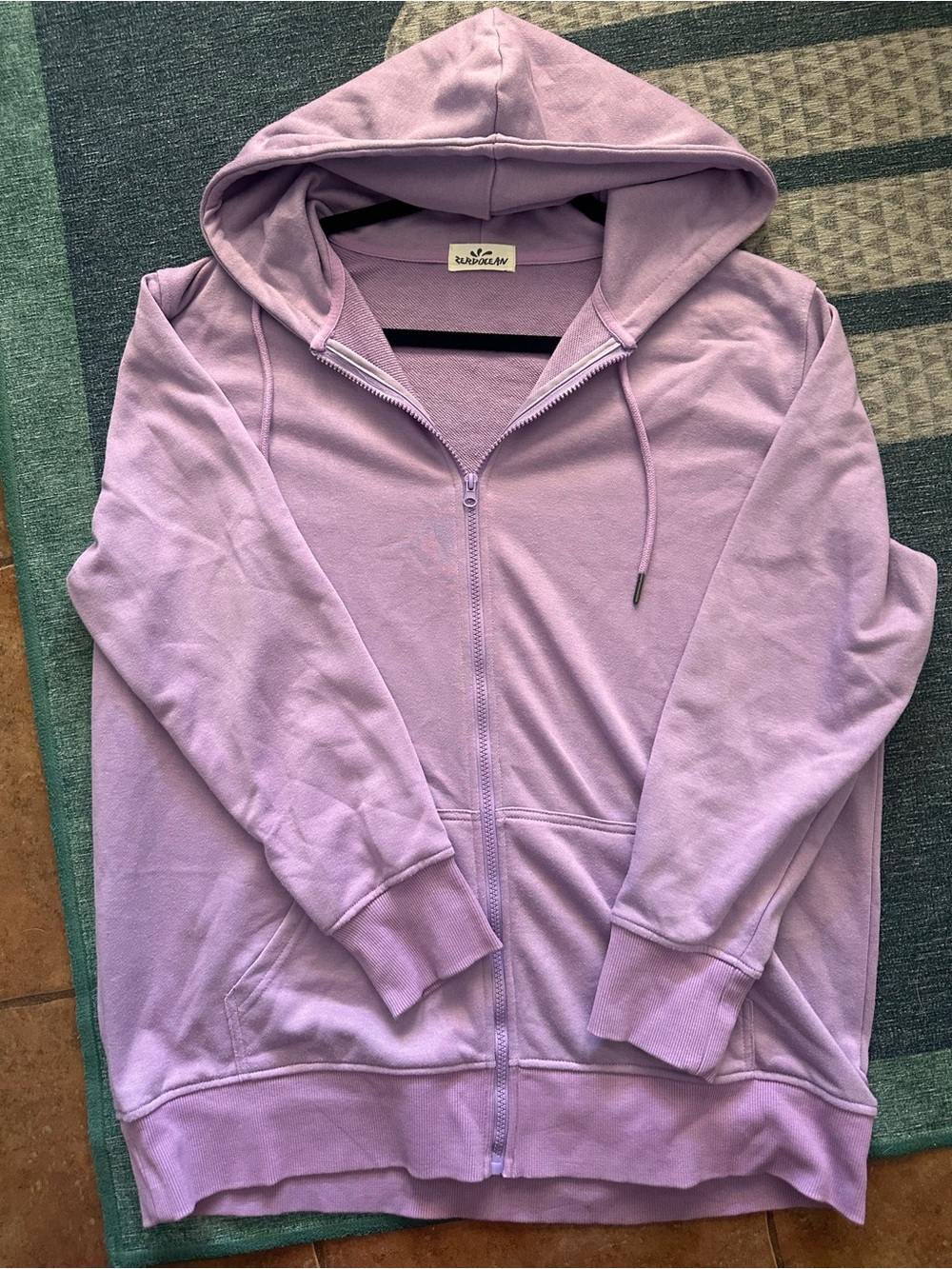 Lavender Baggy Full-Zip Hoodie
